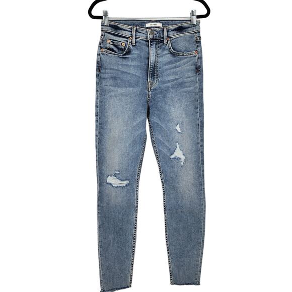 GRLFRND Distressed Super Skinny High Waist Kendall Jeans In Say You Will Size 26 - Picture 2 of 7